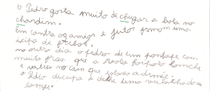 exemplo de escrita dislexa